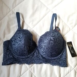 New Rene Rofe Blue Lace Push Up Bra 38C